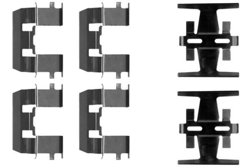 Image of HELLA Brake pad fitting kit HELLA 8DZ 355 202-601
