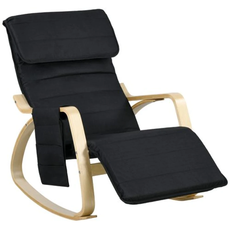 Image of HOMCOM Rocking Chair Recliner Armchair with Adjustable Footrest, Beige 833-131V71CW