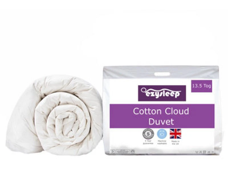 Image of Ezysleep Ezysleep 13.5 Tog Feels Like Down Cotton Cloud Duvet in White Size: Super King White Super King Unisex 5034567875288