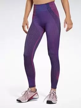Image of Reebok United By Fitness Myoknit Seamless Leggings, Black Size M Women
