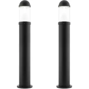 Image of 2 PACK Outdoor Bollard Post Light - 20W CCT LED Module - Textured Black Finish
