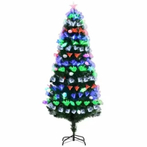 Image of Prelit Artificial Christmas Tree with Fibre Optics 180cm, Green