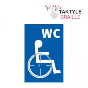 Image of Disabled WC Graphic’ Sign; Self Adhesive Taktyle; Blue
