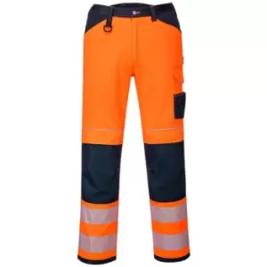 image of Portwest - PW340ONR32 - sz 32 PW3 Hi-Vis Work Trousers - Orange/Navy