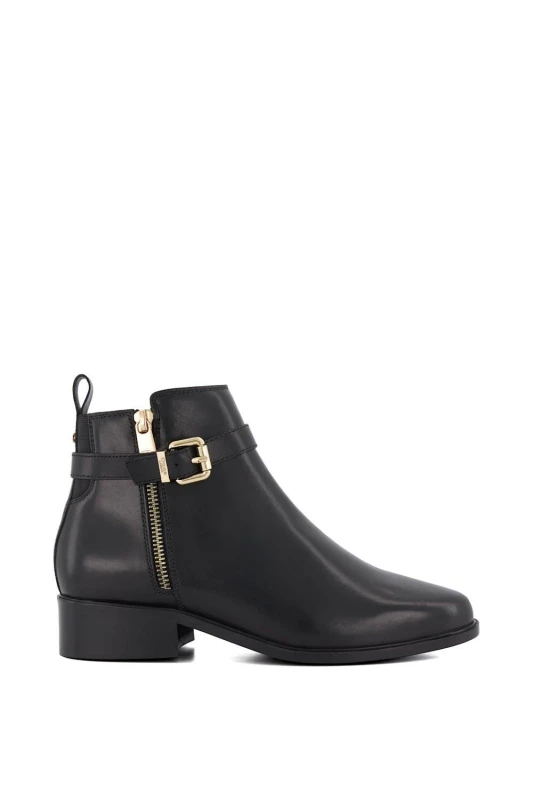 Image of Dune London 'Pepi' Leather Ankle Boots Black