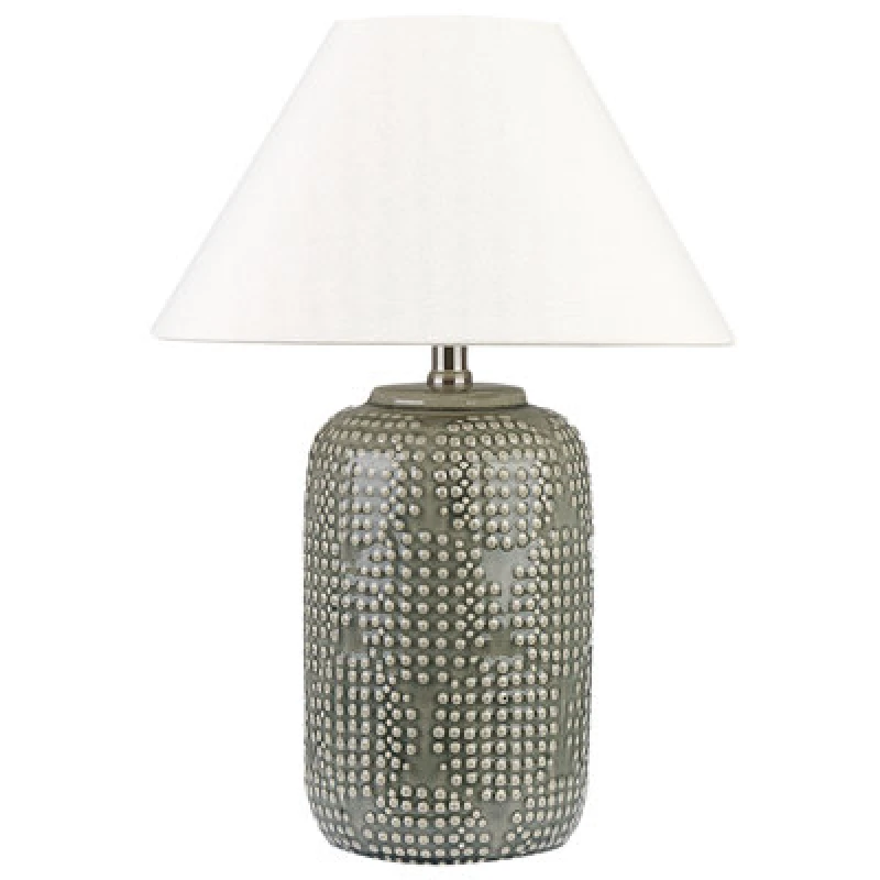 Image of Beliani Table Lamp Mussel Ceramic Grey