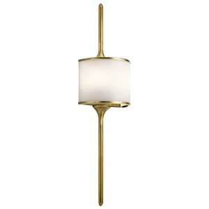 Image of 2 Light Bathroom Wall Light Brass IP44, G9