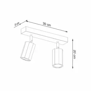 image of Sollux Plafond Zeke 2 Oak