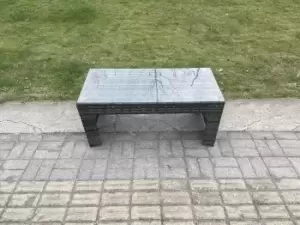 Image of Fimous Dark Grey Outdoor Rattan Oblong Rectangular Coffee Tea Table