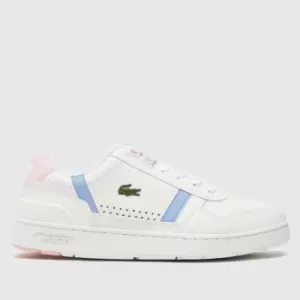 image of Lacoste White & Blue T-clip Trainers