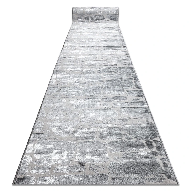 Image of RugsX Structural Mefe Runner in Grey Size: 90cm x 250cm Grey Unisex 90cm x 250 cm