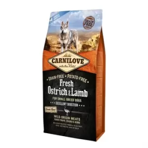 image of Carnilove Fresh Ostrich and Lamb Small Breed Adult Dog Food 6kg