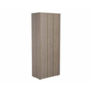 Image of TC Office Cupboard with Lockable Doors with 4 Shelves Height 2000mm, Grey Oak Effect