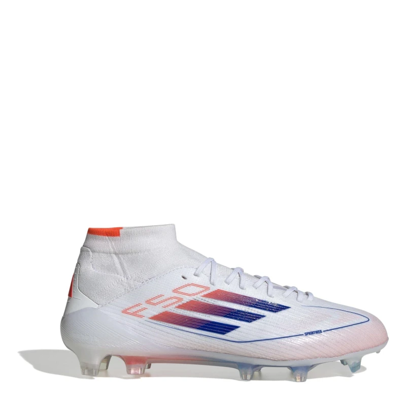 Image of adidas F50 Elite Mid-Cut Firm Ground Football Boots Womens White/Blue female 4.5 (37.3)