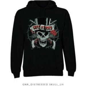 Image of Guns N Roses Distressed Skull Pullover Hoodie: Small