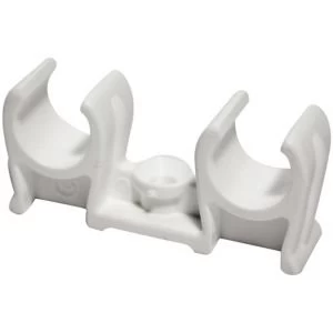 Image of Plumbsure Double Pipe Clip Dia15mm Pack of 10