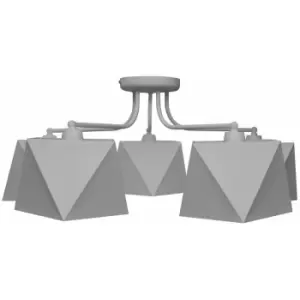 image of Helam Adamant Multi Arm Semi Flush Ceiling Light Grey 75cm