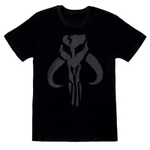 Image of Star Wars: The Mandalorian Womens/Ladies Mythosaur Distressed Boyfriend T-Shirt (L) (Black)