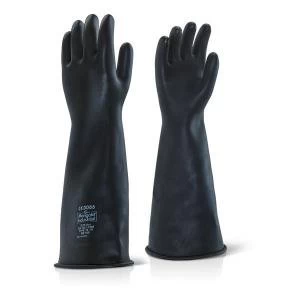 Image of Ansell Industrial Latex Heavy Weight 17" Gauntlet Size 09 Black Ref