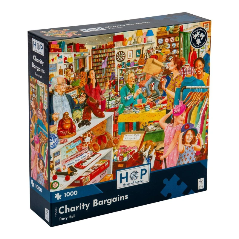 Image of The House Of Puzzles Charity Bargains, 1000 Piece Jigsaw Puzzle Multicolor Unisex