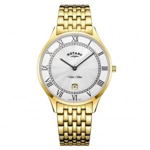 image of Rotary Ultra Slim Mens Gold Plated Bracelet Watch