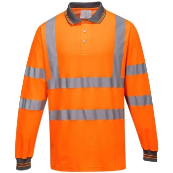 Image of Portwest S271ORRXXXL - sz 3XL Long Sleeved Cotton Comfort Polo - Orange