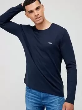 Image of BOSS Boss Bodywear Waffle Longsleeve Lounge Top, Dark Blue, Size XL, Men