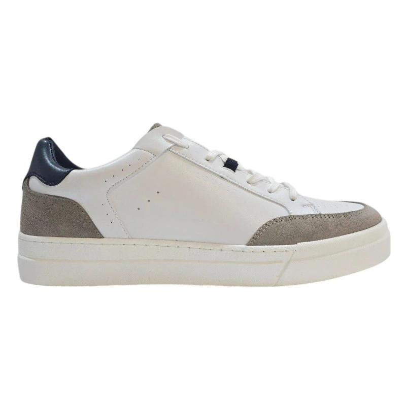 Image of Loyalti Mens Braid Low-Top Trainers White/Grey/Navy male 7 (41)