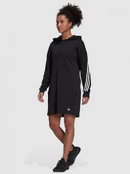 Image of adidas Future Icons 3 Stripes Long Hoodie - Black Size M Women