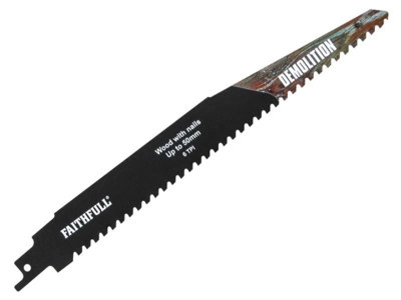 Image of Faithfull Faisbs1140Hm Demolition Carbide Sabre Saw Blade 228mm X 6 Tpi Faisbs1140Hm