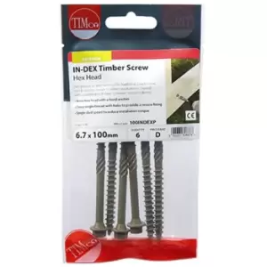 image of Timco Exterior Timber Hex Construction Screws - 6.7 x 100 (Bag of 6)