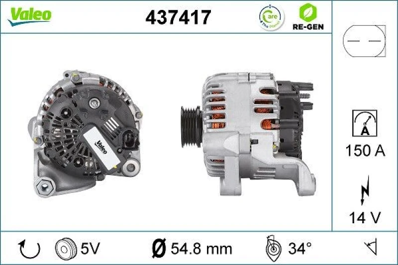 Image of Alternator VALEO 437417