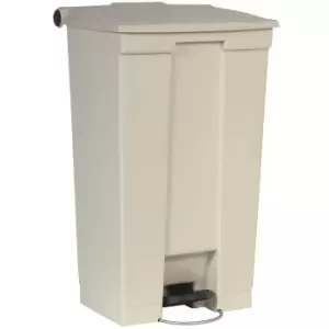Image of Rubbermaid Industrial pedal bin, capacity 87 l, with roller, beige