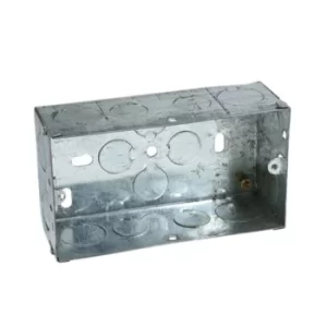 Image of Axiom Electrical Metal Twin Socket Box 35mm (Pack 5)