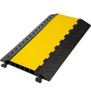 Image of Modular Rubber 5-Cable Warehouse Electrical Snake Cover Protector Ramp Track