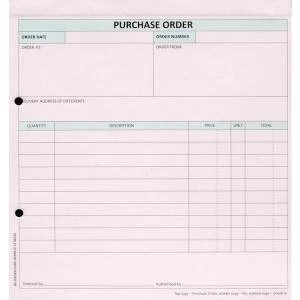 Image of Custom Forms 3-Part Purchase Order WhitePinkBlue Pack of 50 HCP03