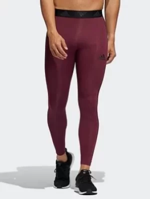 image of adidas Techfit 3-Stripes Long Tights, Red Size XS Men