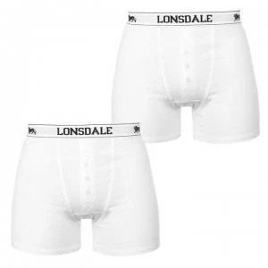 image of Lonsdale 2 Pack Boxers Mens - White