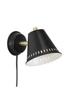 Image of Pine Dome Wall Lamp Black GU10
