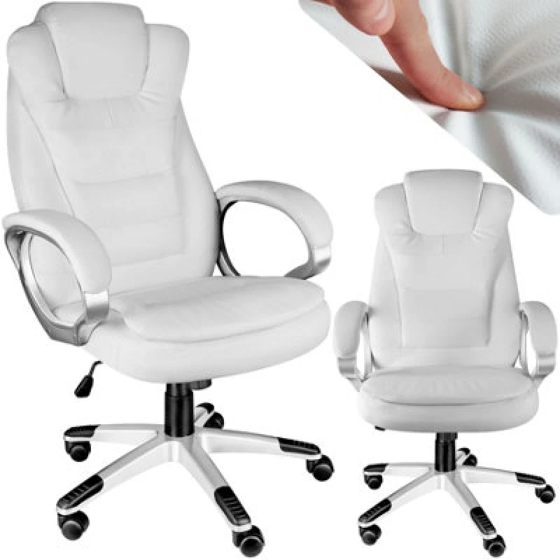 Image of Tectake Office Chair Zulu - Desk Chair Computer Chair - White