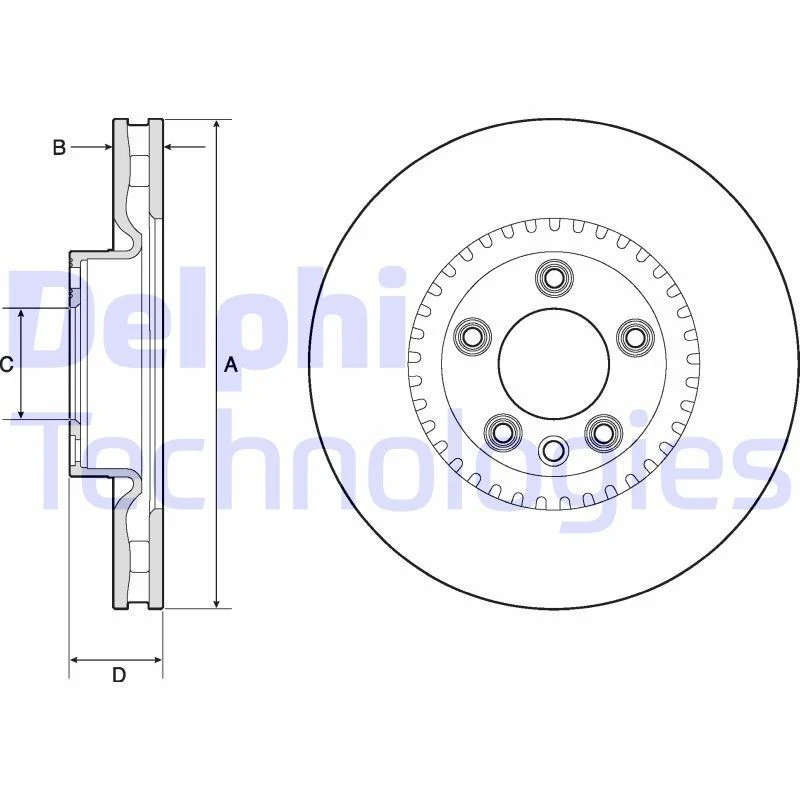 Image of DELPHI Brake disc DELPHI BG9168C