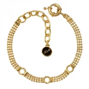 image of Ladies Karl Lagerfeld Gold Plated Ball Chain Charm Bracelet