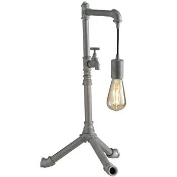 image of Fan Europe Amarcord - Pipe Effect Tripod Table Lamp, Zinc, E27