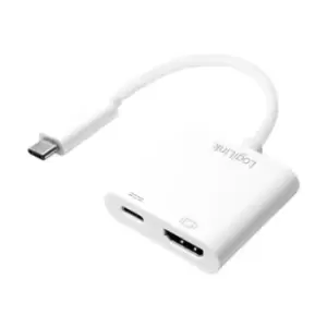 image of LogiLink UA0257 USB-C to HDMI External Video Adapter - White