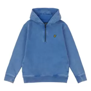 image of Lyle & Scott Kids Acid Wash BB Quarter Zip - Star Sapphire - 10/11