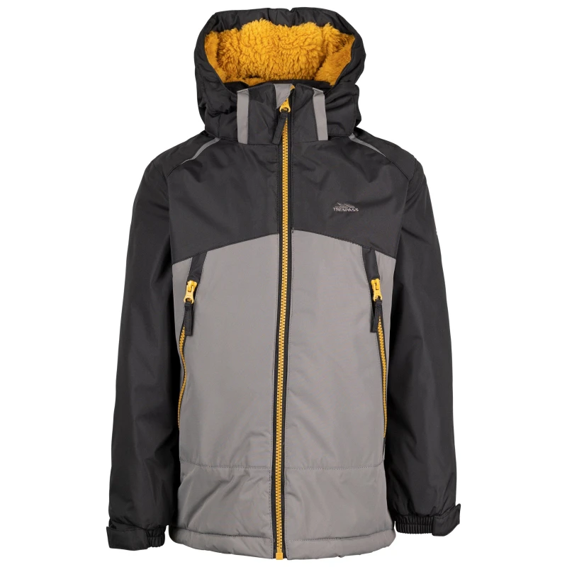 Image of Tresspass Kids Trespass Adjustable Hood Lightweight Waterproof Jacket Storm Grey male 5-6 Yrs