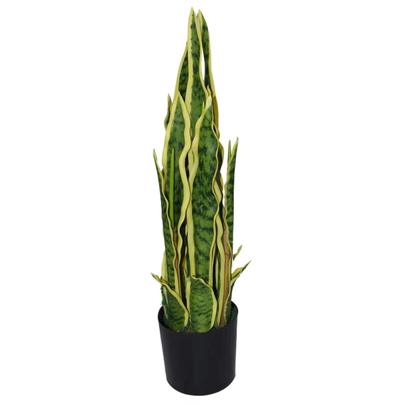 Image of Leaf 55cm Artificial Sansevieria Yellow Green Indoor Plant Green