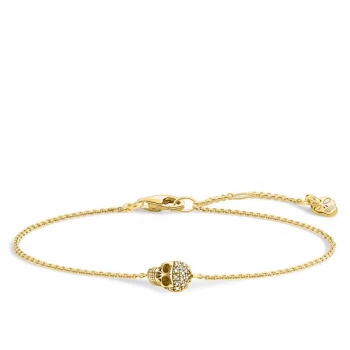 Image of Ladies Thomas Sabo Sterling Silver Glam & Soul Diamond Skull Bracelet