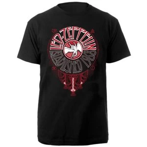 Image of Led Zeppelin - Deco Circle Unisex XX-Large T-Shirt - Black