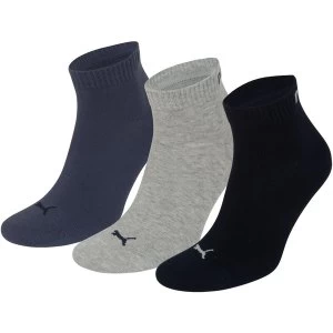 Image of Puma Training Socks UK Size 9-11 Navy Mix Pack of 3